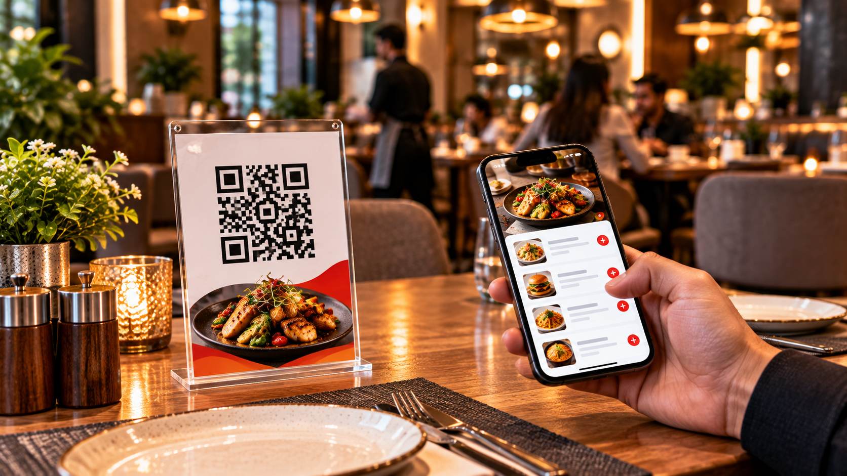 QR ordering on a phone