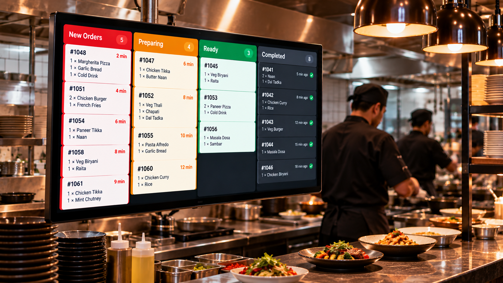 A hospitality workspace configured with outlet identity and live operating information